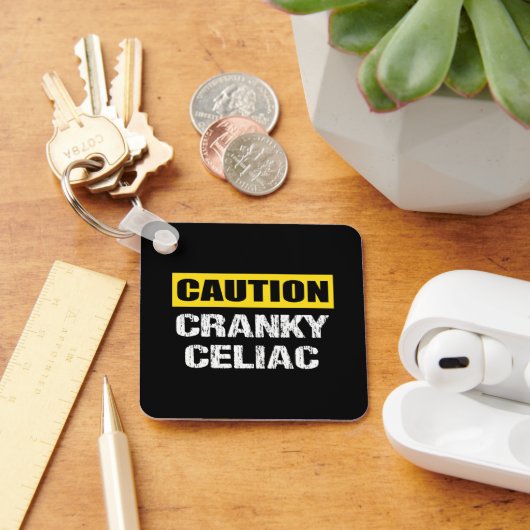 Cranky Coeliac Funny Waarschuwingsbord Sleutelhanger (Bureau)