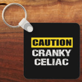 Cranky Coeliac Funny Waarschuwingsbord Sleutelhanger (Voorkant)