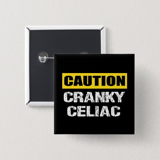Cranky Coeliac Warning Sign Fun Vierkante Button 5,1 Cm (Voorkant /achterkant)