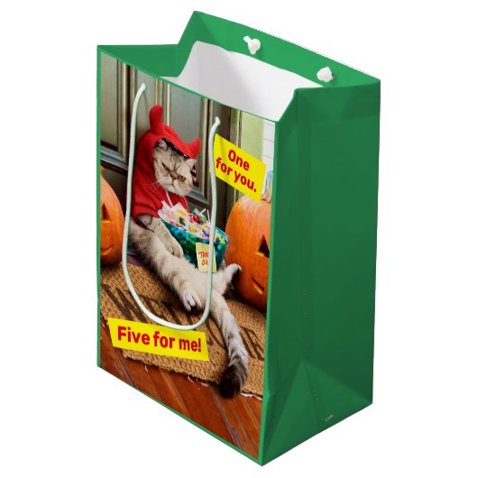 Cranky Devil Cat Medium Cadeauzakje (Voorkant Gekanteld)