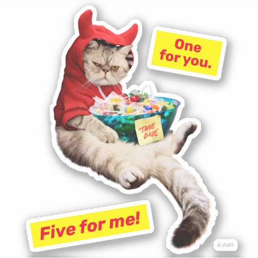 Cranky Devil Cat Sticker (Voorkant)