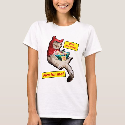 Cranky Devil Cat T-shirt (Voorkant)