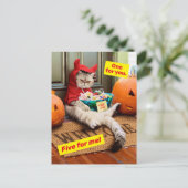 Cranky Devil Cat Uitnodiging Briefkaart (Staand voorkant)
