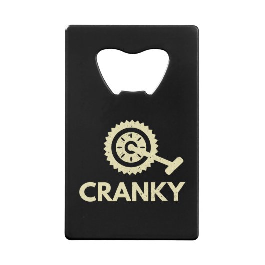 Cranky / fiets / cyclist creditkaart flessenopener (Voorkant)