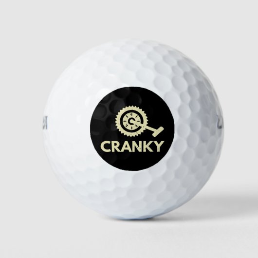 Cranky / fiets / cyclist golfballen (Voorkant)