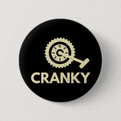 Cranky / fiets / cyclist ronde button 5,7 cm (Voorkant)