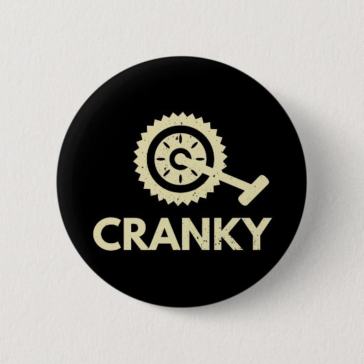 Cranky / fiets / cyclist ronde button 5,7 cm (Voorkant)