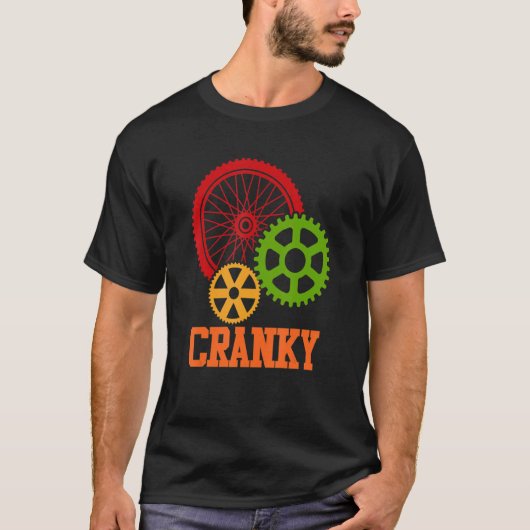 Cranky fiets fietsen fiets rijden fiets grafiek t-shirt (Voorkant)