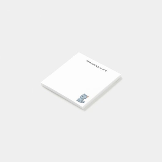 Cranky Grey Tabby Cat Custom Text Post-it® Notes (Schuin)