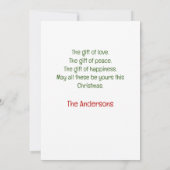 Cranky Grey Tabby Cat Red Hat Christmas Tree Feestdagenkaart (Achterkant)