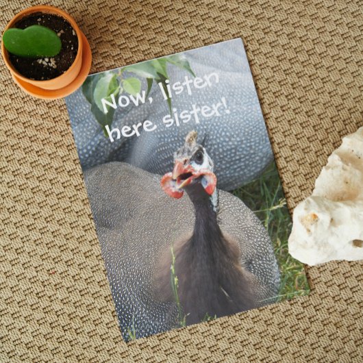 Cranky Guinea Fowl Foto Funny Birthday Kaart