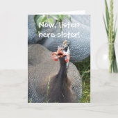 Cranky Guinea Fowl Foto Funny Birthday Kaart (Voorkant)