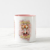 Cranky kat met koffie tweekleurige koffiemok (Center)