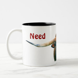 Cranky Koe - twee-toonse Mok - koffie nodig