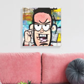 Cranky Man Canvas Afdruk (Insitu (Woonkamer))