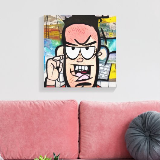 Cranky Man Canvas Afdruk (Insitu (Woonkamer))