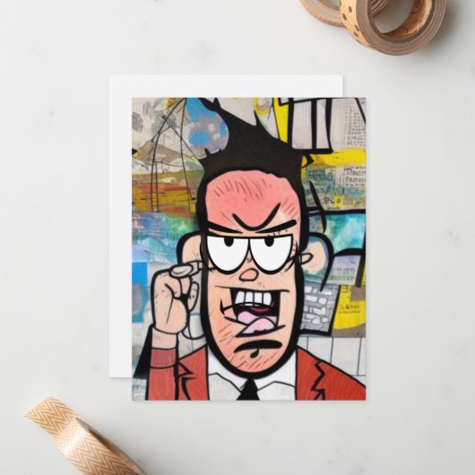 Cranky Man Notitiekaartje (Voorkant / Achterkant in situ)