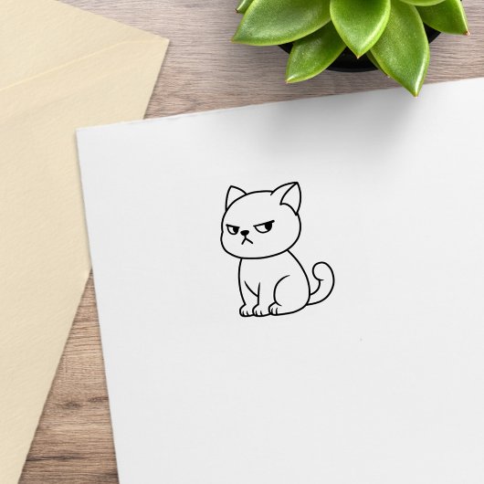 Cranky Moody Cat 1x1 Rubberstempel