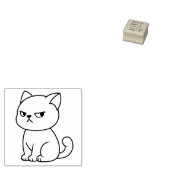 Cranky Moody Cat 1x1 Rubberstempel (Gestempeld)