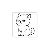 Cranky Moody Cat 1x1 Rubberstempel (Afrduk)