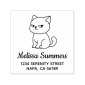 Cranky Moody Cat Address Zelfinktende Stempel (Design)