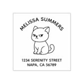 Cranky Moody Cat Arch Address Rubberstempel (Afrduk)
