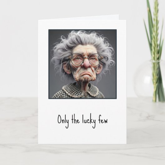 Cranky Old Lady krijgt oude verjaardag Kaart (Voorkant)