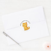 Cranky Orange Tabby Cat Custom Text Ronde Sticker (Envelop)