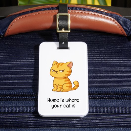 Cranky Orange Tabby Cat Quote Bagagelabel (Voorkant Insitu 2)