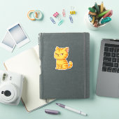 Cranky Orange Tabby Cat Sticker (iPad Cover)