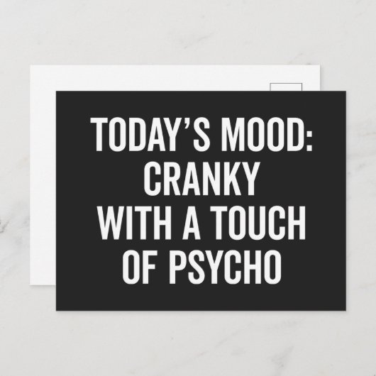 Cranky & Psycho Funny Quote Briefkaart (Voorkant / Achterkant)