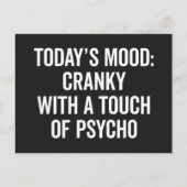Cranky & Psycho Funny Quote Briefkaart (Voorkant)