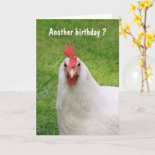 Cranky Rooster Birthday Kaart (Gele Bloem)