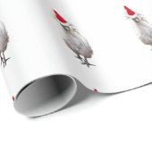 Cranky Silkie Bantam Chicken Santa Hat Kerstmis Cadeaupapier (Rol Hoek)