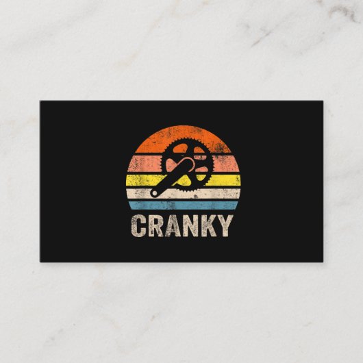 Cranky  Sun Funny Bicycle Lovers Cycling Visitekaartje (Voorkant)
