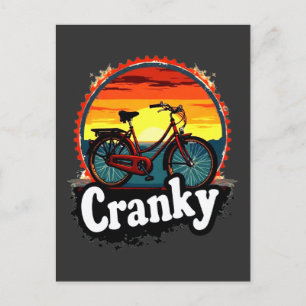Cranky Sunset Bicycle T-shirt – Geef energie aan j Briefkaart