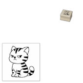 Cranky Tabby Cat 1x1 Rubberstempel (Gestempeld)