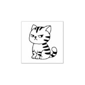 Cranky Tabby Cat 1x1 Rubberstempel (Afrduk)