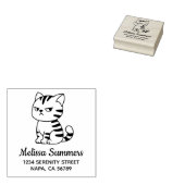 Cranky Tabby Cat Address Rubberstempel (Gestempeld)