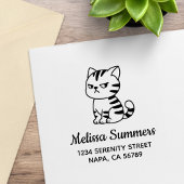 Cranky Tabby Cat Address Rubberstempel