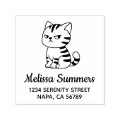 Cranky Tabby Cat Address Zelfinktende Stempel (Design)