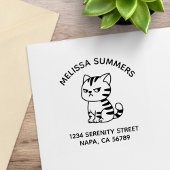 Cranky Tabby Cat Arch Address Rubberstempel