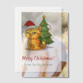 Cranky Tabby Cat Red Hat Christmas Tree Insert Vellum Uitnodigingen (Offset (Koppel))
