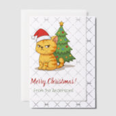 Cranky Tabby Cat Red Hat Christmas Tree Insert Vellum Uitnodigingen (Offset (Uitnodiging))
