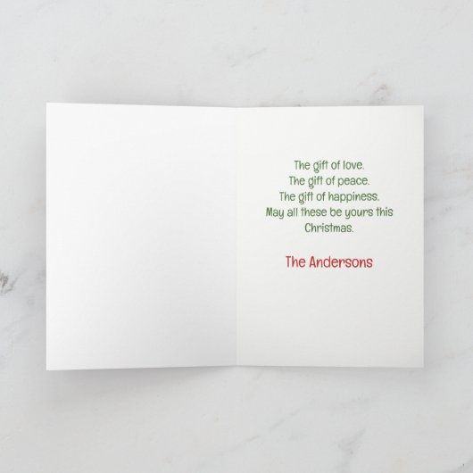 Cranky Tabby Cat Red Hat Christmas Tree Kaart (Binnen)