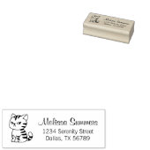 Cranky Tabby Cat Return Address Rubberstempel (Gestempeld)