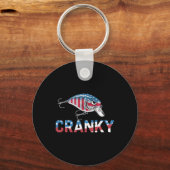 Cranky Usa Crankit Vissen Vaderdag Sleutelhanger (Voorkant)