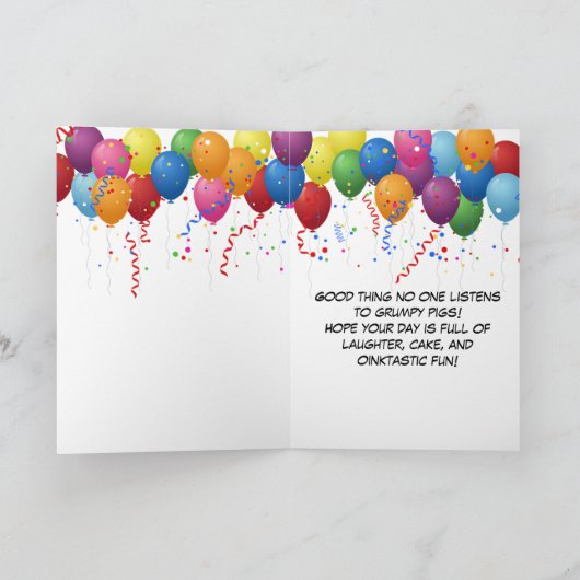 Cranky varken verjaardagen zijn overschat grappige kaart (Binnen)