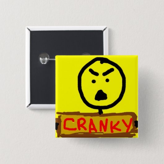 Cranky Vierkante Button 5,1 Cm (Voorkant /achterkant)