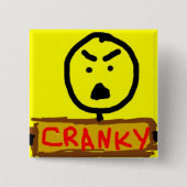 Cranky Vierkante Button 5,1 Cm (Voorkant)